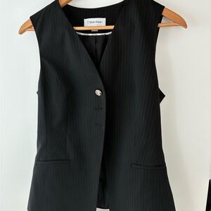 Calvin Klein Black Pinstripe Vest